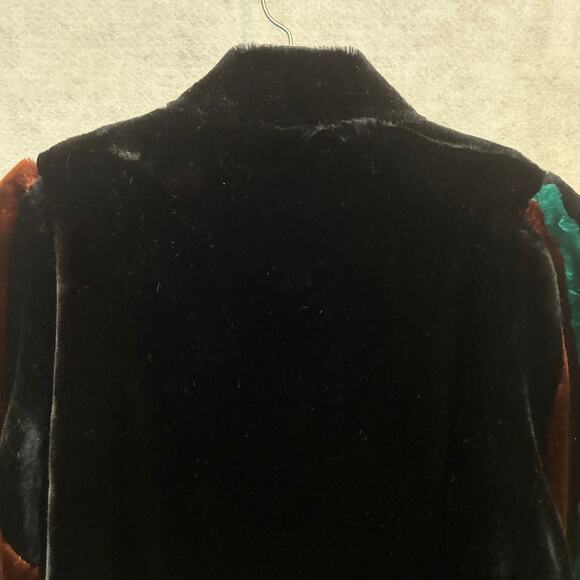 Vintage Retro Outerlayers Faux Fur Colorblock Coat Women's Size 9-10 - Picture 6 of 11